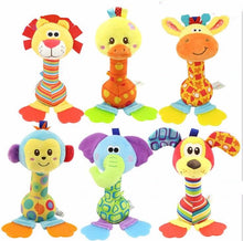Load image into Gallery viewer, Cartoon Animal Sound Toys Bibi Stick Rattle Hand - Combo 5 Units
