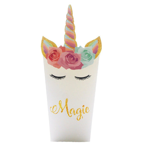 6Pcs/Unitunicorn Party Unicornio Popcorn Treat Snack Boxes - Combo 5 Units