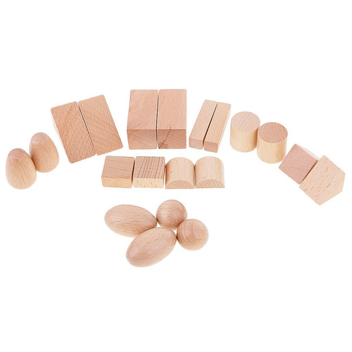 10 Pairs Wooden Geometry Blocks Mystery Bag Game