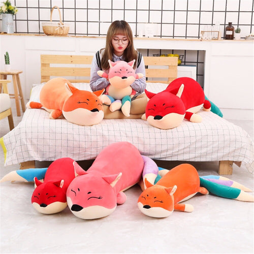 1Pc Foxes Plush Doll Creative Three Tails Squinting Foxes Toy