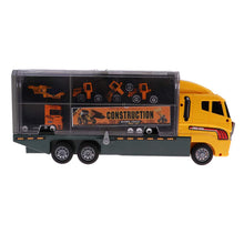Load image into Gallery viewer, 1.64 Miniature Construction Vehicle Transport Truck + 11Pcs Car Model