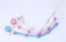 Load image into Gallery viewer, Baby Crystal Pacifier Clips Soother Holder Anti Folder Heart Shape - Combo 5 Units