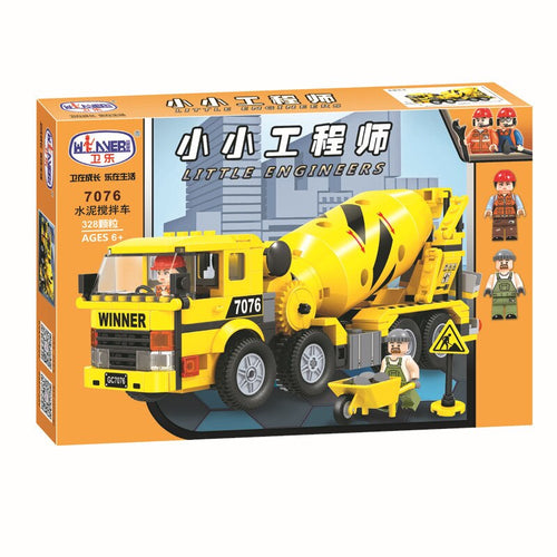 328Pcs City Construction Team Cement Mixer Building Blocks Sets