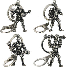 Load image into Gallery viewer, Gym Muscle Fitness Man Keychain Funny Dumbbell Strong Combo 4Pcs