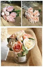 Load image into Gallery viewer, 9Pcs/Unit Artificial Flowers Rose Bouquet Silk Plastic Fake Roses Flower - Combo 5 Units