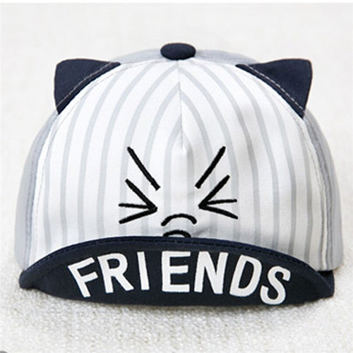 Baby Caps Cartoon Cat Striped Girl Boys Cap Summer Hats - Combo 5 Units