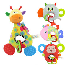 Load image into Gallery viewer, Baby Rattles Hand Bell Toy Owl Fish Monkey Animals Plush - Combo 4 Units