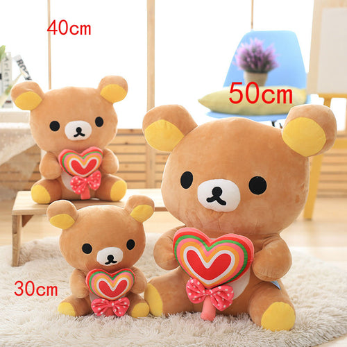 30-40-50 Cm Soft Rilakkuma Bear With Heart Shape
