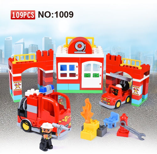 109Pcs Big Blocks City Fire Department Firemen Building Blocks