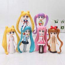 Load image into Gallery viewer, Sailor Moon Tsukino Usagi Hatsune Miku Janpanese Girls Big Eye Figures Pvc Action Figure Toys - 6Pcs/ Lot