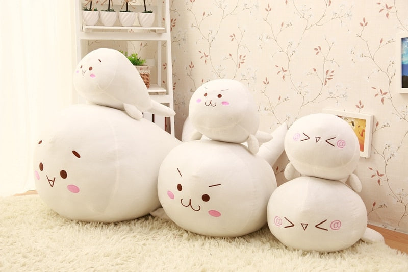 1Pc 45 50Cm Kaomoji Turn To Seal Plush Toy