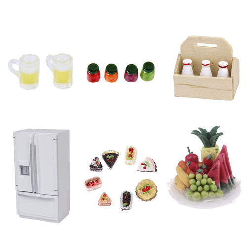 1.12 Scale Dollhouse Furniture Fridge Food Miniature Doll House