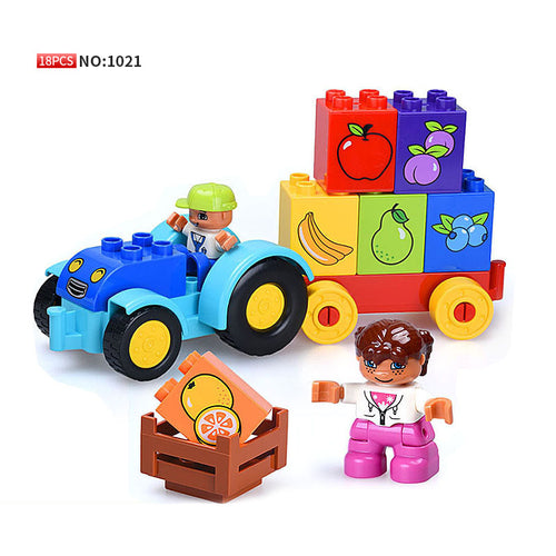 18Pcs Duploe Big Size Building Blocks Fruits Model 1021 Set