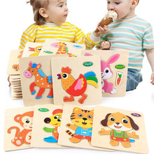 Load image into Gallery viewer, Toys For Baby Colorful Wooden Puzzle Animal Educational - Combo 5 Units