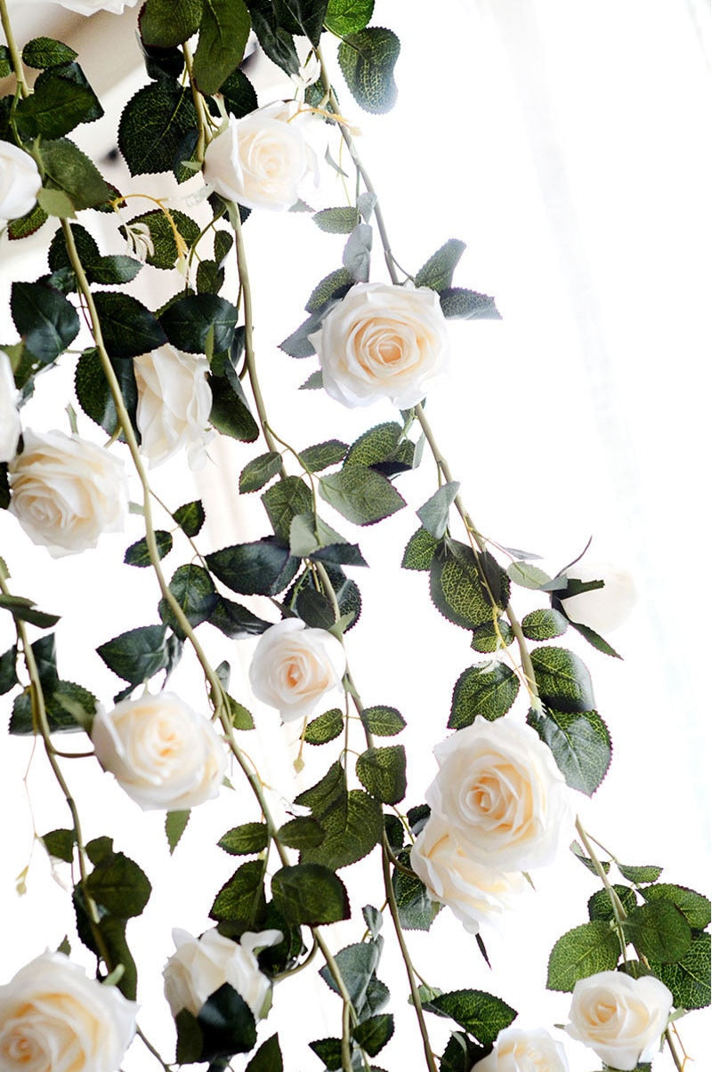 1.8M Artificial Flowers Roses Vine Wedding Decoration