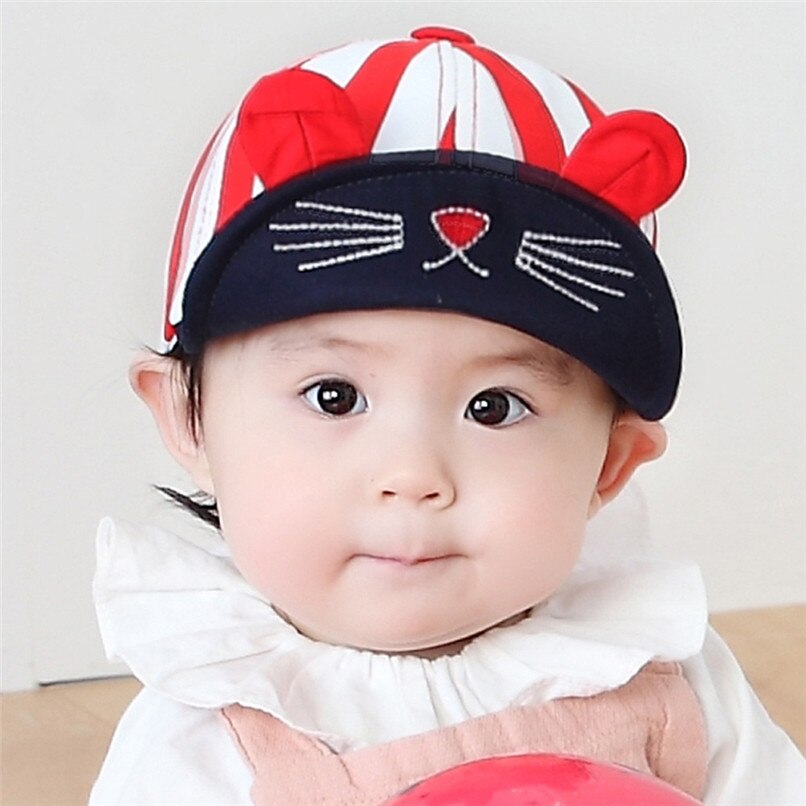 Cute Baby Hats Boys Girls Cat Stripe Cap - Combo 5 Units