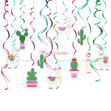 Load image into Gallery viewer, 30Pcs Set Alpaca Party Llama Cactus Hanging Swirl Decorations