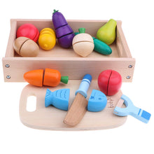 Load image into Gallery viewer, 14Pcs Wooden Cutting Fruit Vegetables Food Game