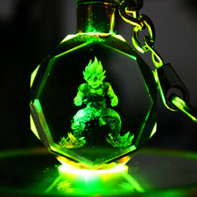 Load image into Gallery viewer, Dragon Ball Z Crystal Keychain Action Figure Super Saiyan Led Flash Light - Combo 4 Figures