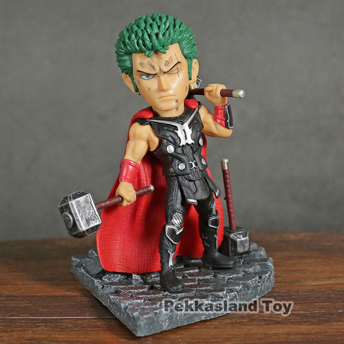 One Piece Cosplay Avengers Series Roronoa Zoro Cos Thor Pvc Figure Toy