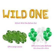 Load image into Gallery viewer, 16 Inch Wild One Kids First Birthday Balloons With Artificial Palm Leaves