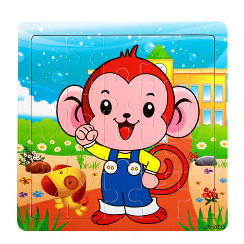 Baby Toys Wooden Animal Monkey Jigsaw - Combo 5 Units