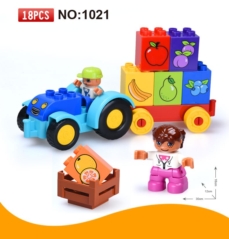 18Pcs Happy Orchard Large Size Building Blocks Fruits