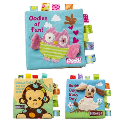 Baby Toys Owl Monkey Dog Animal Embroidered Puzzle Ch Book - Combo 5 Units