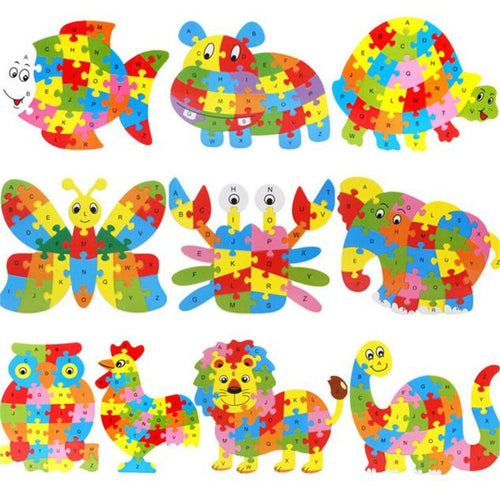 Wooden Animal Letter Jigsaw Toys - Combo 5 Units