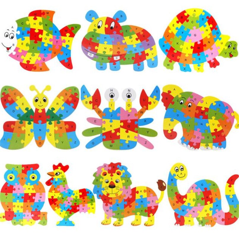 Wooden Animal Letter Jigsaw Toys - Combo 5 Units
