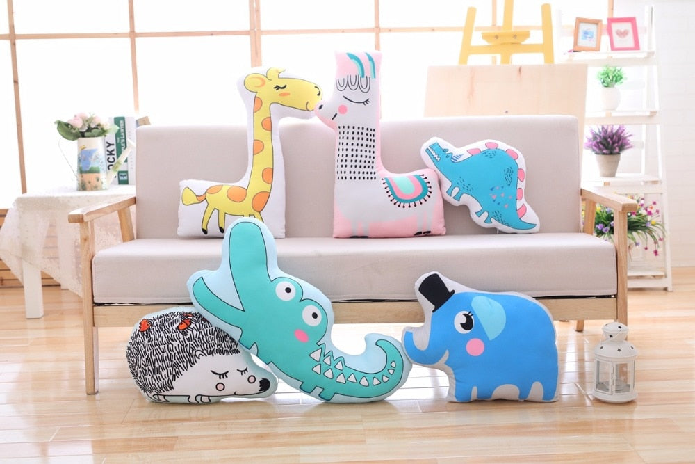 1Pc Kawaii The Hedgehog Elephant Crocodile Giraffe Alpaca Dinosaur Plush Toy