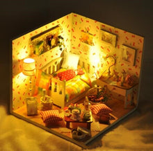 Load image into Gallery viewer, Handmade Wooden Diy Girl&#39;s Bedroom Doll House