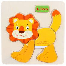 Load image into Gallery viewer, Colorful Wooden Cartoon Animal Jigsaw Toy - Combo 5 Units