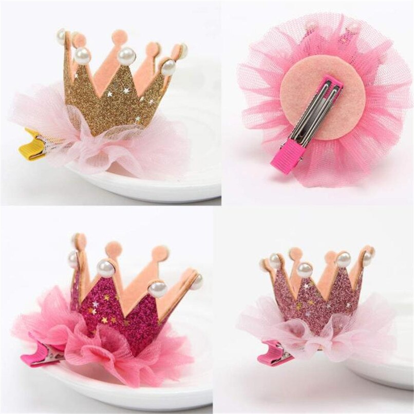 3 Color Baby Girls Headwear Baby Hairpin Elastic Flower Crown - Combo 5 Units