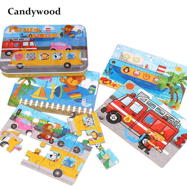 10 Styles Kids Cartoon Puzzle 4 In 1