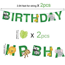 Load image into Gallery viewer, Happy Birthday Decorations Boy Banner Safari Jungle Party - Combo 5 Units