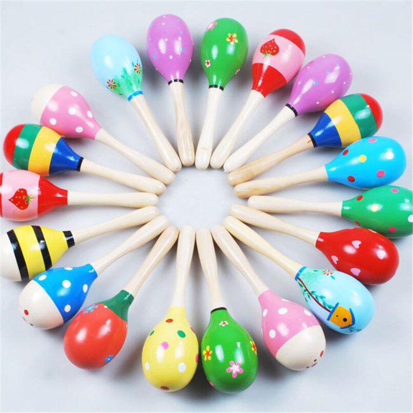 Random Color Baby Wooden Ball Toys - Combo 5 Units