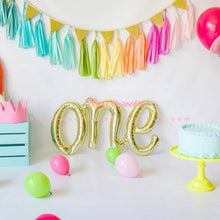 Load image into Gallery viewer, One Balloon One Script Letter Balloons White Gold - Combo 5 Units