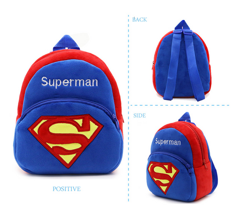 Plush Toy Backpack For Children - Super Man