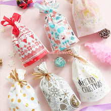 Load image into Gallery viewer, Plastic Drawstring Bag With Ribbon Snack Cookie Candy Bags - Combo 5 Units