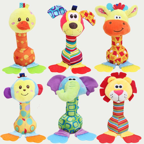 22Cm New Infant Baby Plush Soft Rattle Toy - Combo 5 Units