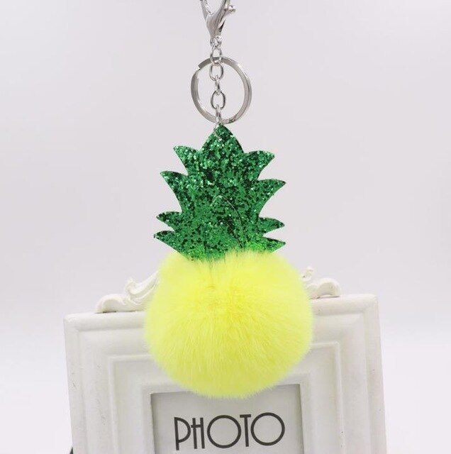 Combo 4Pcs /Package Plush Toy Key Chain Yellow Pineapple Keychain Style A