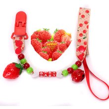 Load image into Gallery viewer, Combo 5 Units - New Baby Pacifier Fruit Cartoon Clip Chain Ribbon