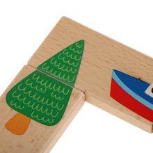 Load image into Gallery viewer, 28Pcs Wooden Puzzle Domino With Cartoon Picture