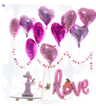 Load image into Gallery viewer, Rose Gold Balloon Heart Foil Helium Balloons - Combo 5 Units