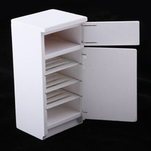 Load image into Gallery viewer, 1.12 Scale Dollhouse Kitchen Furniture Wooden Refrigerator Model