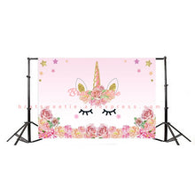 Load image into Gallery viewer, 220X150cm Unicorn Party Flower Birthday Party Backdrops