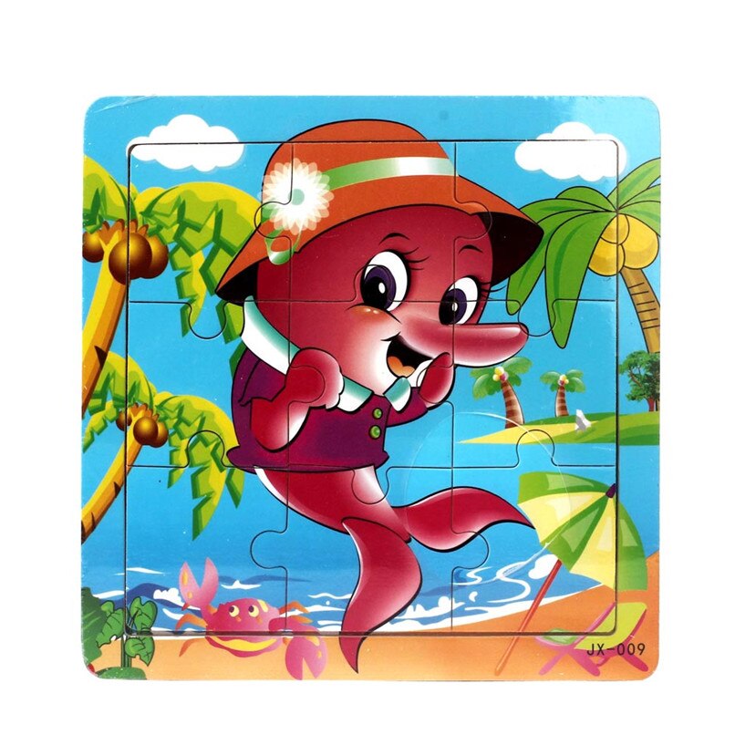 Education Toy Wooden Animal Fish Jigsaw Toy - Combo 5 Units