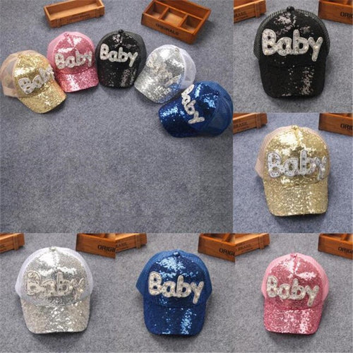 Child Kids Hats Shining Sequins Baseball Cap - Combo 5 Units