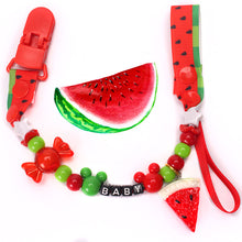 Load image into Gallery viewer, Combo 5 Units - New Baby Pacifier Fruit Cartoon Clip Chain Ribbon